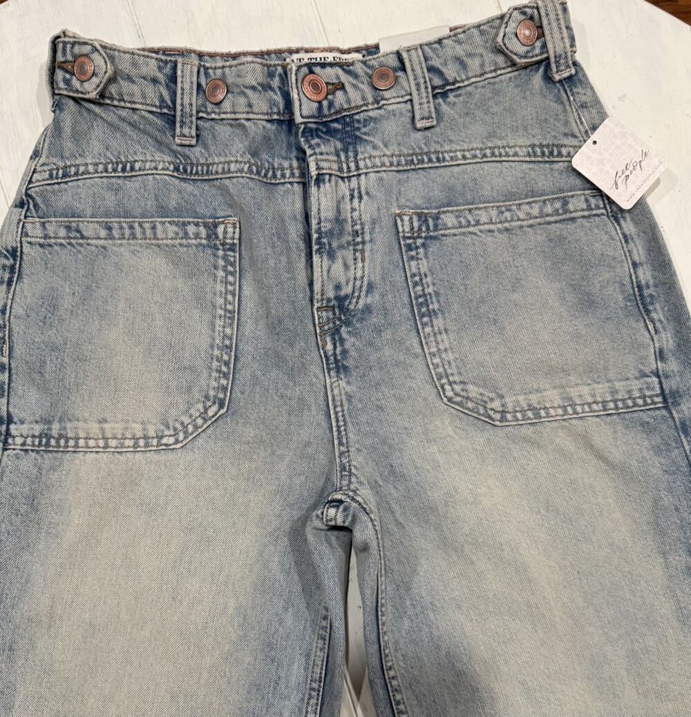 NWT NEW We The Free Free People Palmer Cuffed Baggy Wide Leg Jeans sz. 26